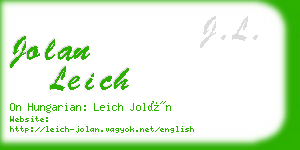 jolan leich business card